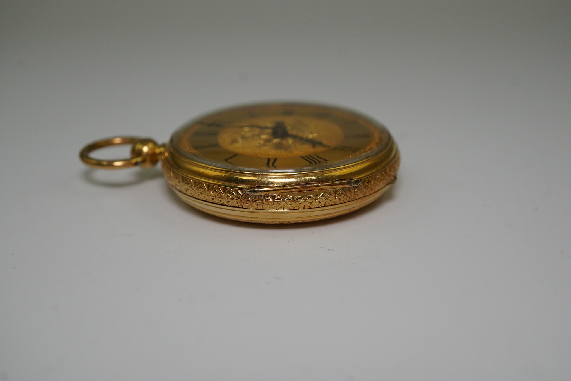 A Victorian 18ct gold open face keywind fob watch by Barnby & Rust of Hull